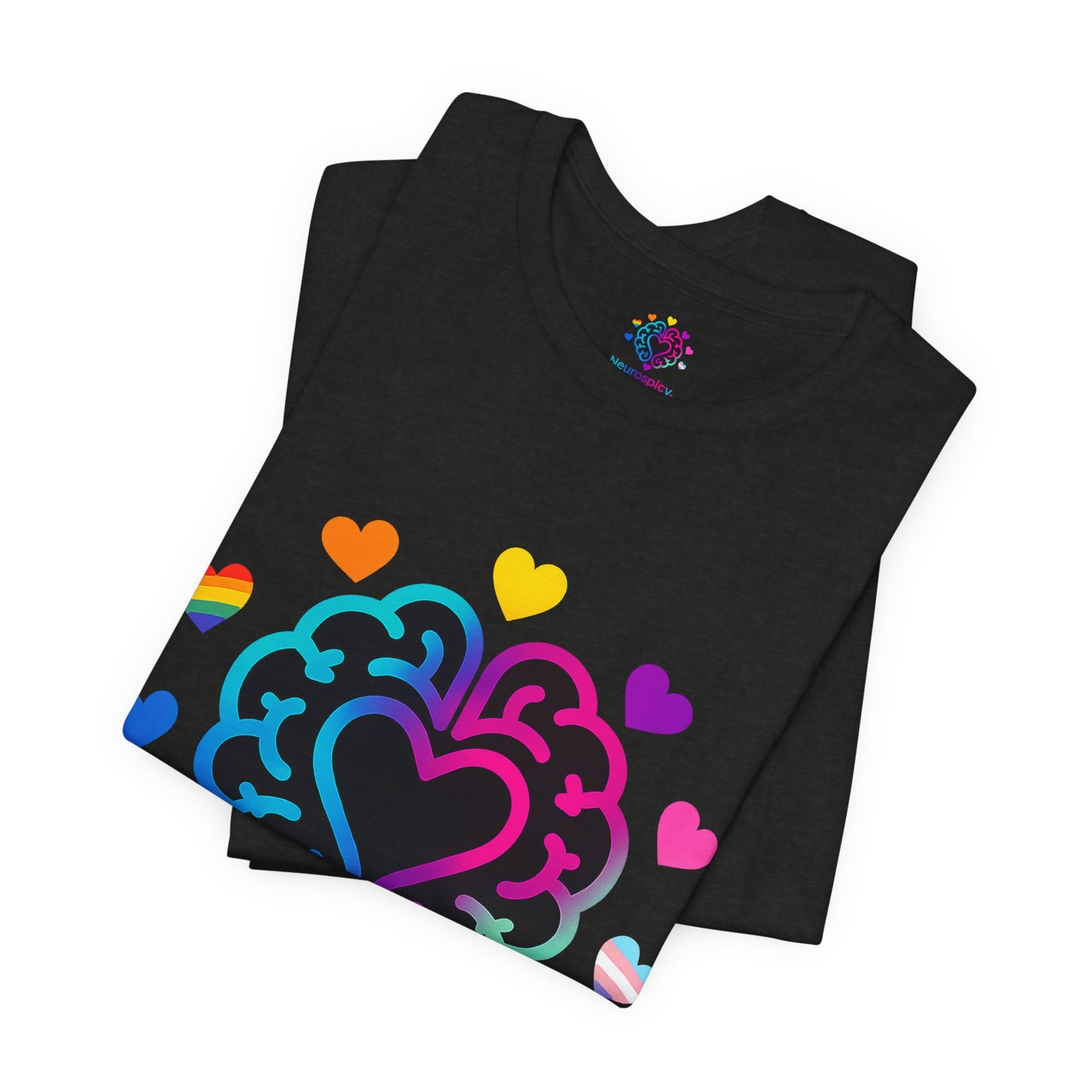 Neurospicy Pride Brain T‑Shirt — LGBTQ+ Neurodiversity Tee
