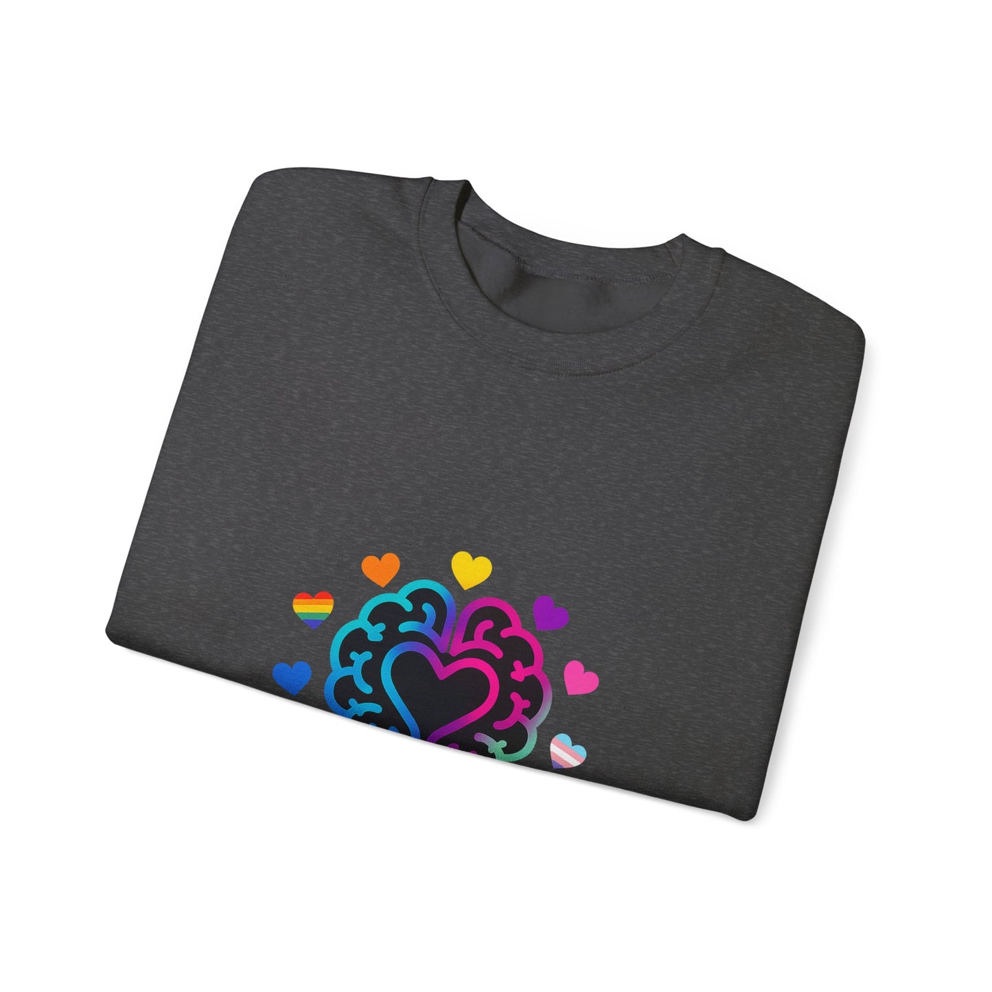 Neurospicy Rainbow Heart Sweatshirt — Neurodiversity Pride Crewneck