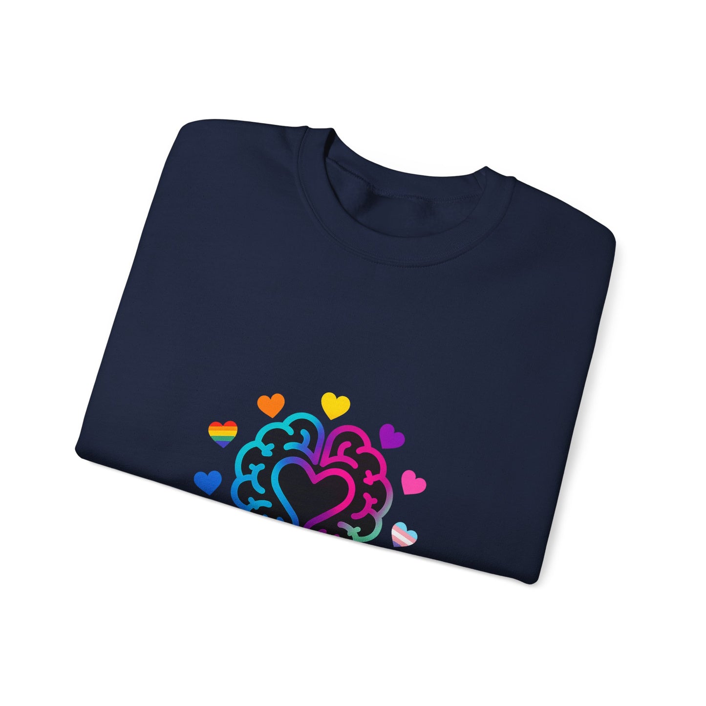 Neurospicy Rainbow Heart Sweatshirt — Neurodiversity Pride Crewneck