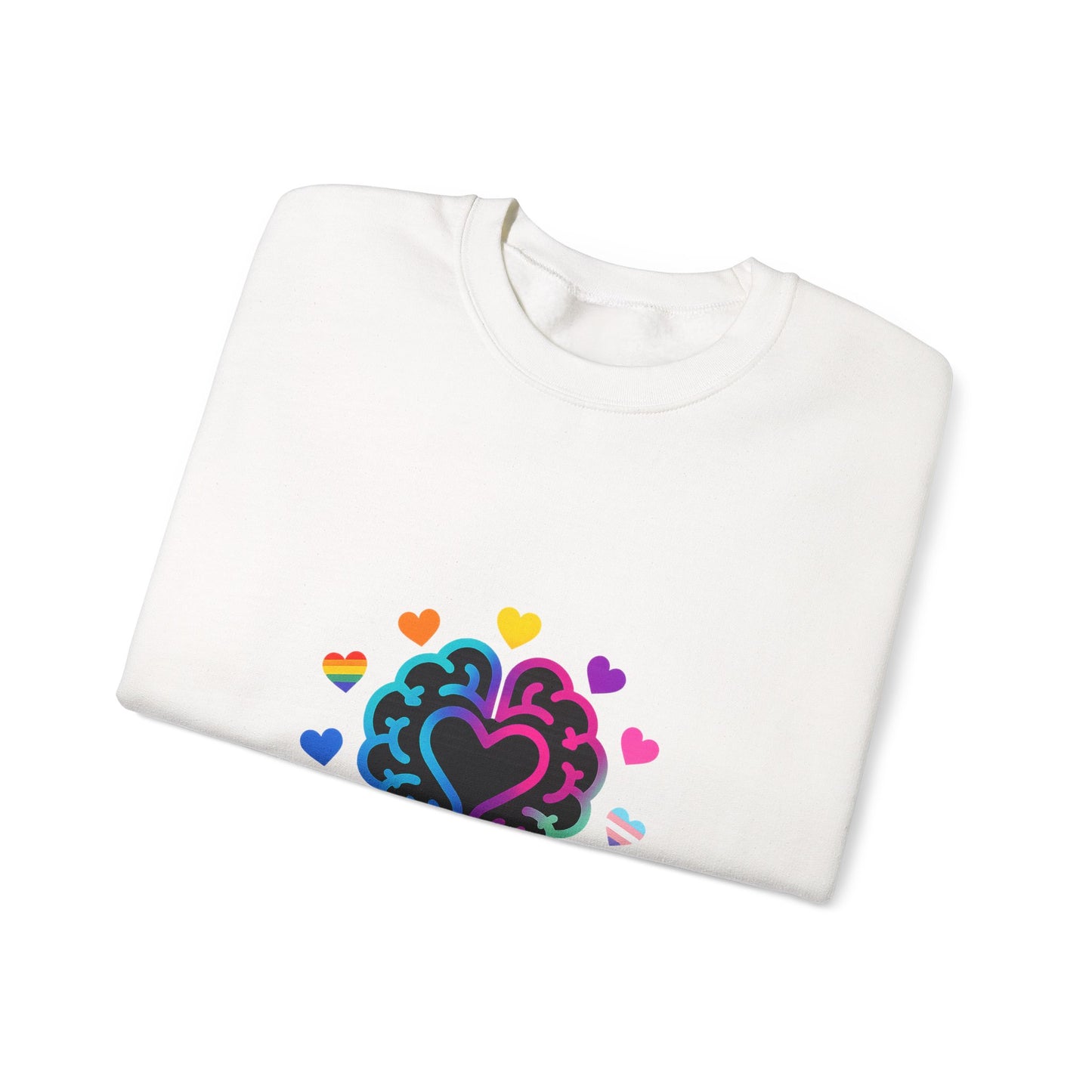 Neurospicy Rainbow Heart Sweatshirt — Neurodiversity Pride Crewneck