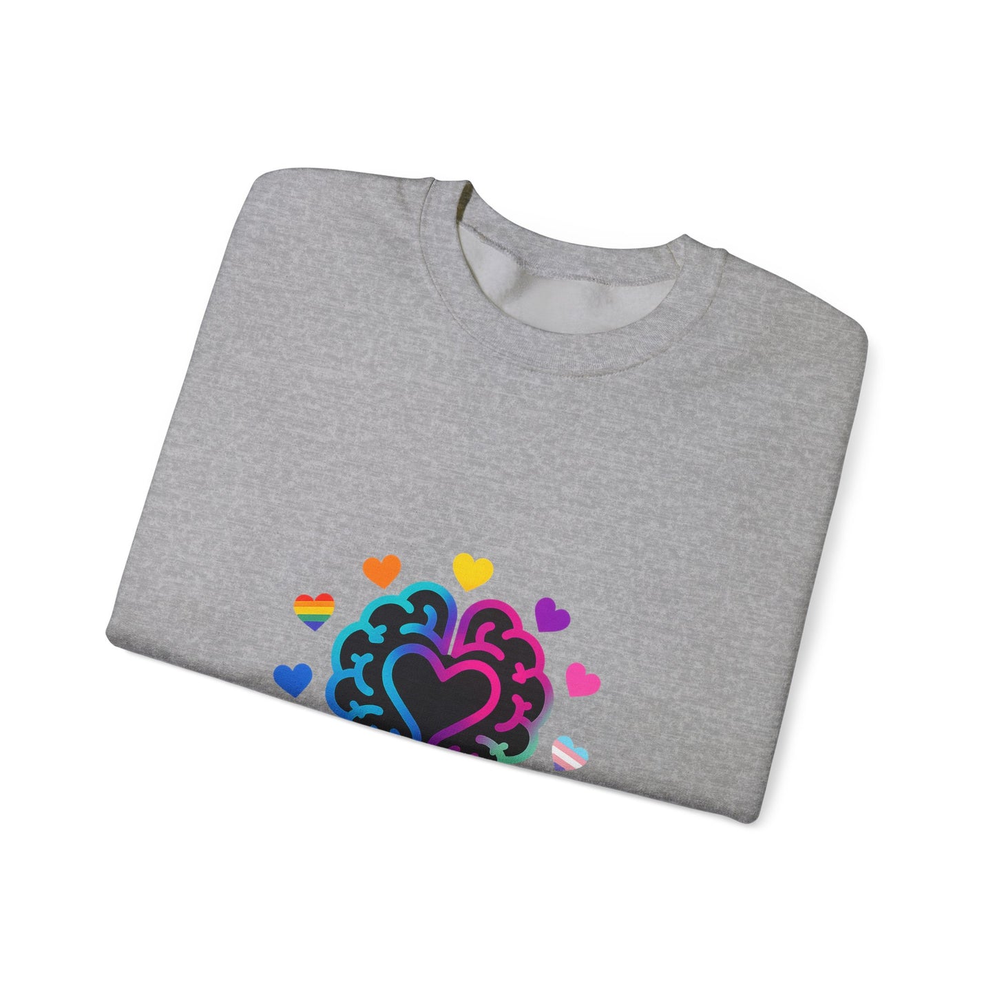 Neurospicy Rainbow Heart Sweatshirt — Neurodiversity Pride Crewneck