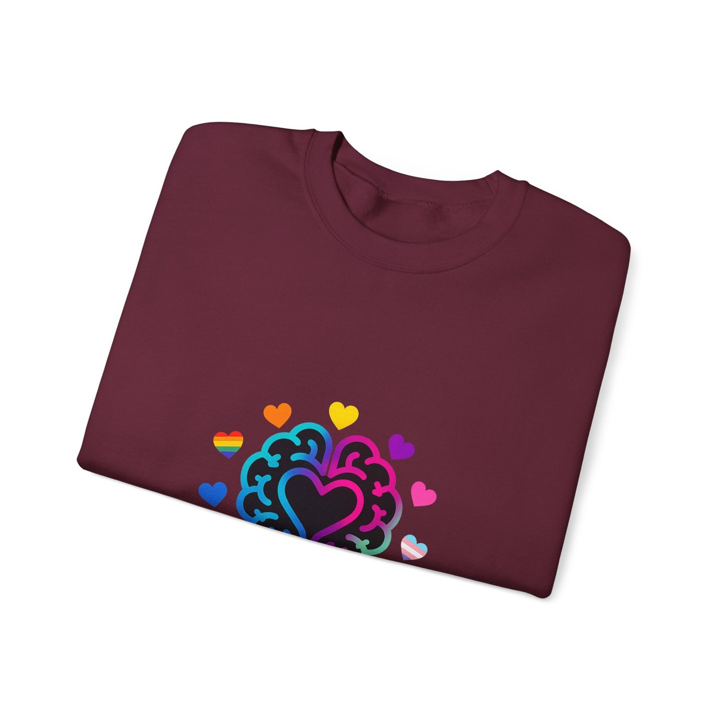 Neurospicy Rainbow Heart Sweatshirt — Neurodiversity Pride Crewneck