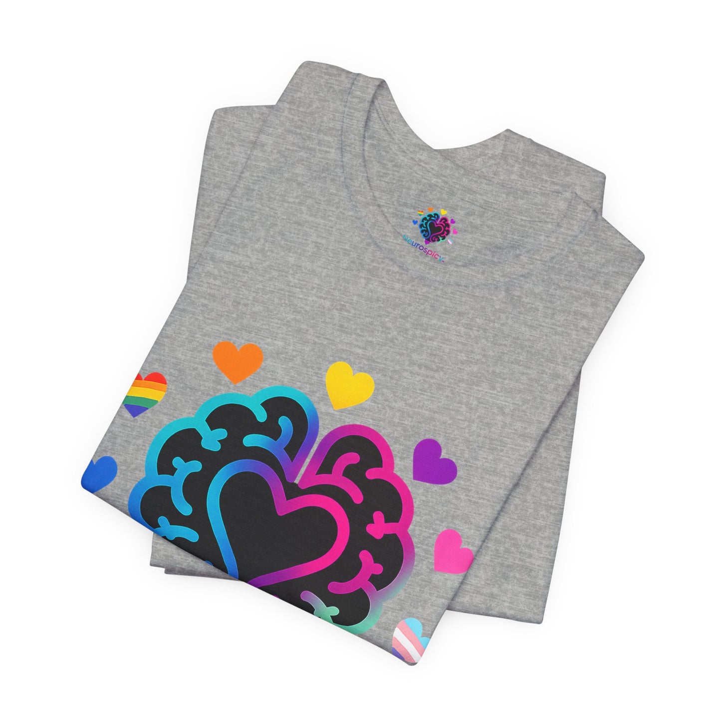 Neurospicy Pride Brain T‑Shirt — LGBTQ+ Neurodiversity Tee