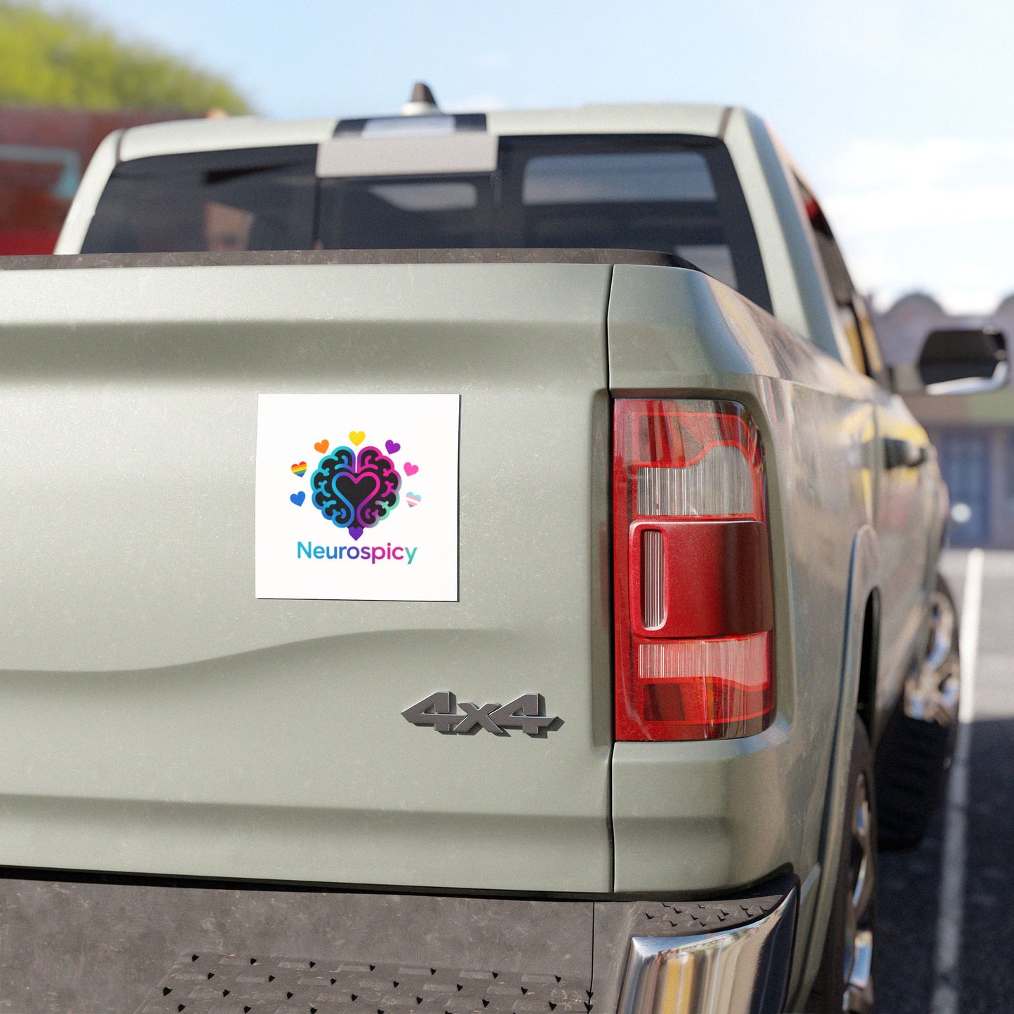 Neurospicy Pride Car Magnet – Rainbow Brain Heart Design
