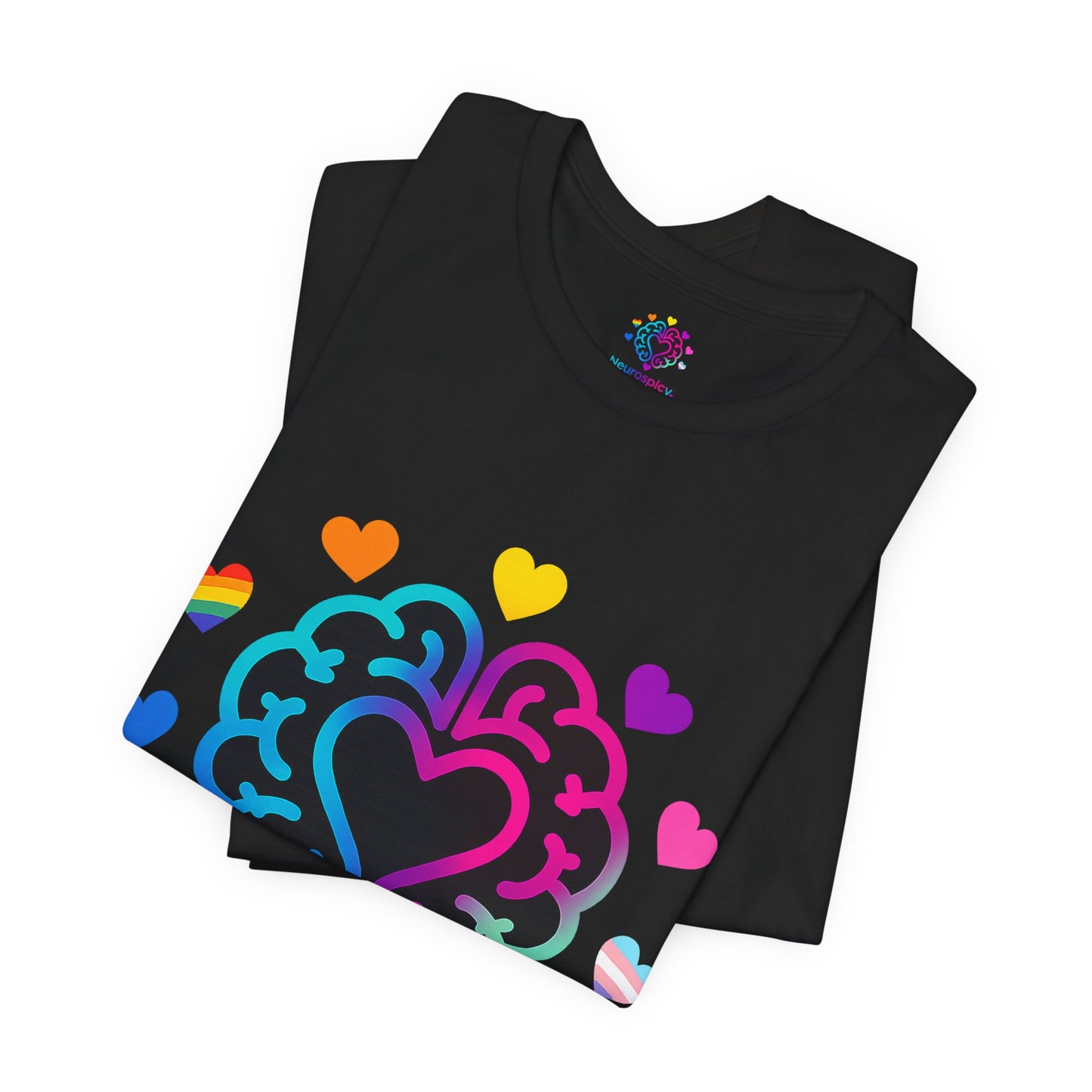Neurospicy Pride Brain T‑Shirt — LGBTQ+ Neurodiversity Tee
