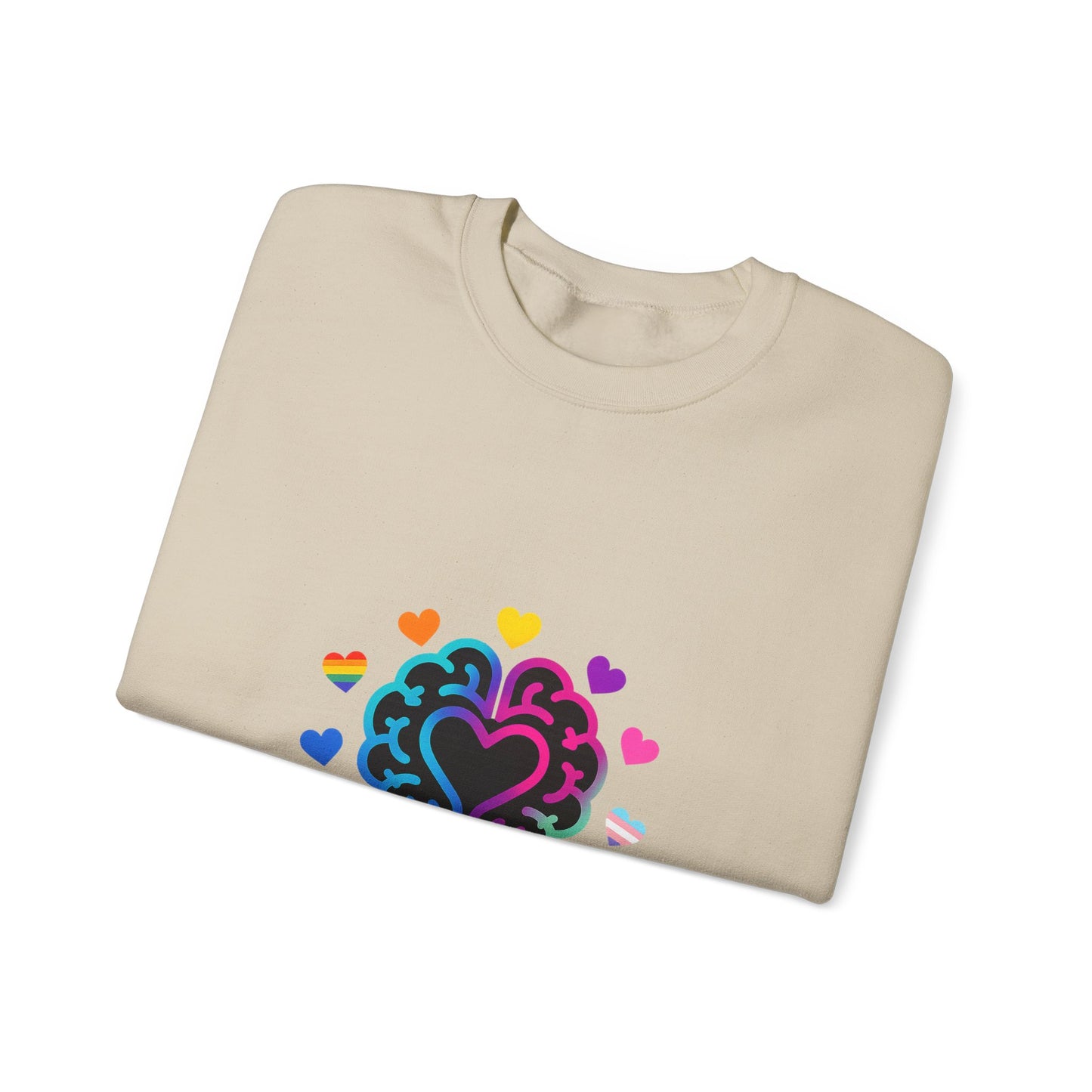 Neurospicy Rainbow Heart Sweatshirt — Neurodiversity Pride Crewneck